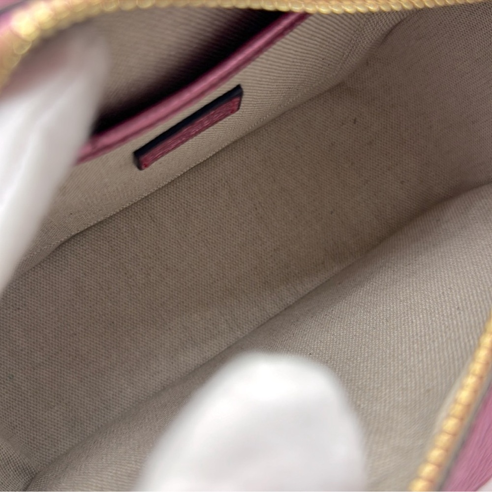 NWT Jimmy Choo Peony Pink Metallic Leather Camera Crossbody - Picture 11 of 12
